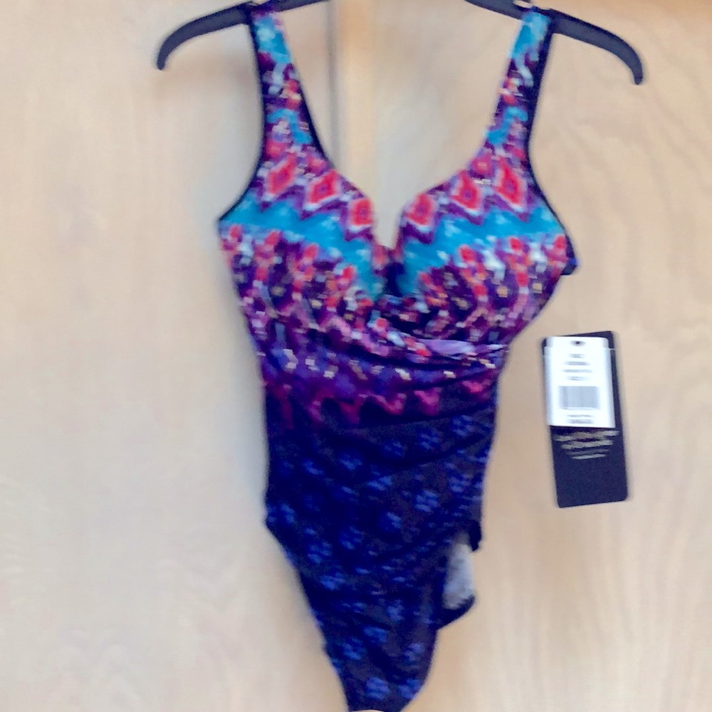 originally $180 multi color swimsuit one piece,- new -Tags still attached!